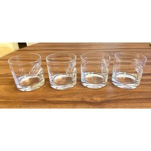 Set of 4 GODINGER Whiskey Glass Old Fashioned W/ Indented Cigar Rest Barware